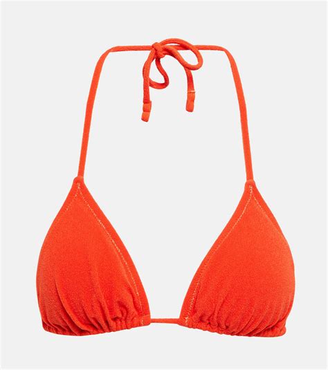 Reina Olga Susan Terry Triangle Bikini Top In Red Lyst Canada