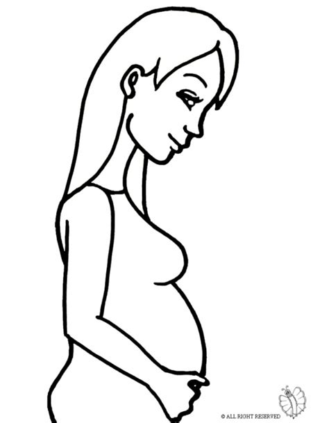 Pregnant Coloring Pages Stamps Digital Mom Color Lady Colouring Windows