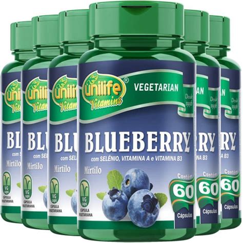 Kit Blueberry Mirtilo Antioxidante Unilife Mg C Psulas