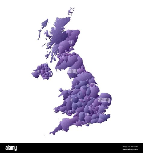 United Kingdom Map Geometric Style Country Outline Lovely Violet