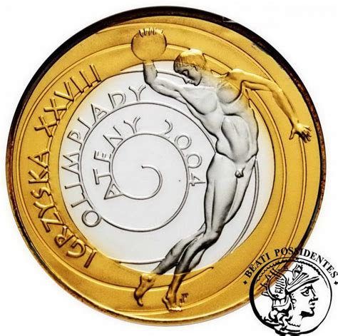 10 zł 2004 Olimpiada Ateny plater GCN PR 70 archiwum niemczyk pl