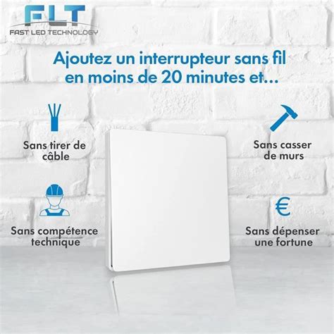 Interrupteur Sans Fil Pile Auto Alimenté Écologique Qualité Pro Va