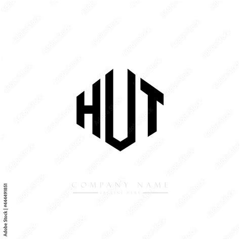 HUT letter logo design with polygon shape. HUT polygon logo monogram. HUT cube logo design. HUT ...