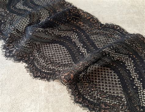 Black Chantilly Eyelash Lace Stretch Lace Trim Elastic Lace Lingerie Sewing 19 5 Cm 7 67