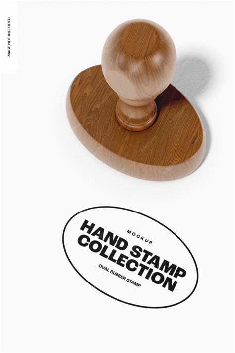 Premium Psd Oval Rubber Stamp Mockup High Angle View