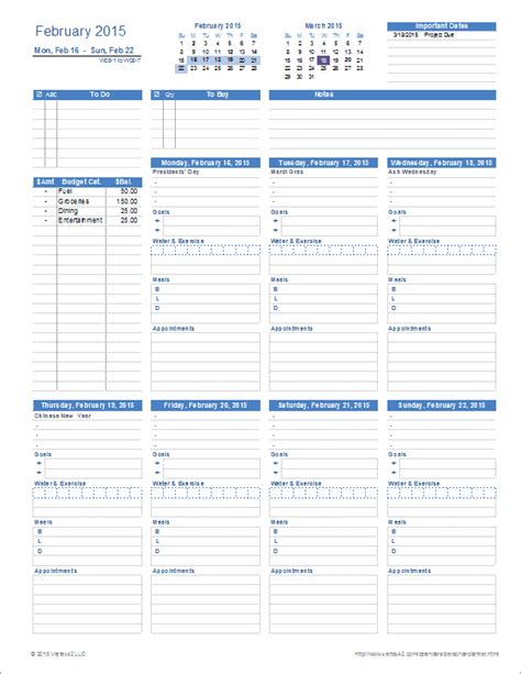 Free Personal Planner Template