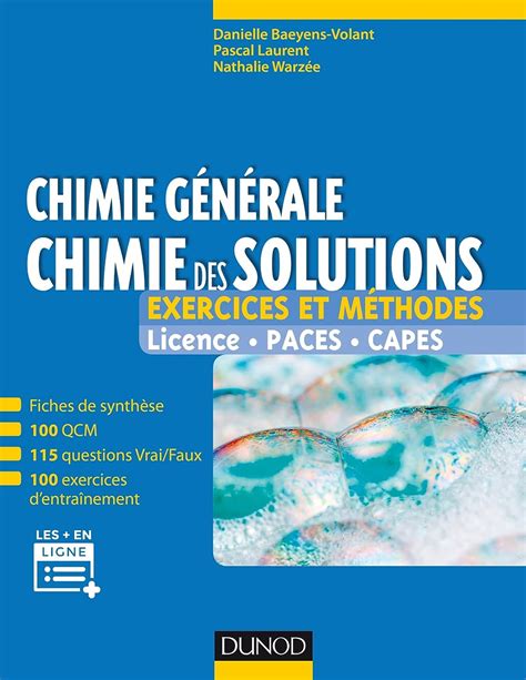 Chimie G N Rale Chimie Des Solutions Exercices Et M Thodes