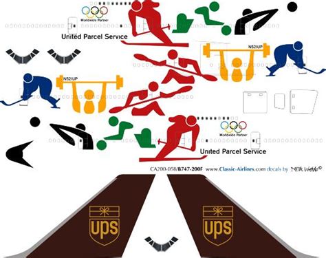 1200 Scale Decal Ups 747 200f Olympics