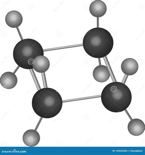 Cyclobutane C4h8 Organic Compound Molecular Structure Stock Vector