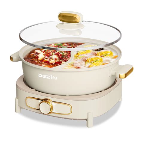 Amazon Dezin Hot Pot Electric With Divider 5L Double Flavor Shabu