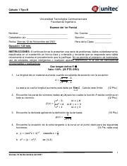 EXAMEN CALCULO 1 I PARCIAL Q4 2021 TIPO B 1 pdf Cálculo 1 Tipo B