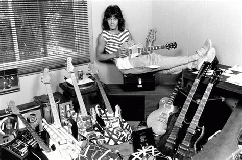 Eddie van Halen with Guitar Collection, Los Angeles, 1980