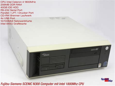 Fujitsu Siemens Fsc Scenic N300 I845 I845g Computer Pc Windows 98 2000