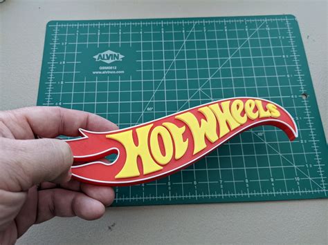 Hot Wheels 3D Printed Logo Sign Fan Art Display 3 Color Shelf Etsy