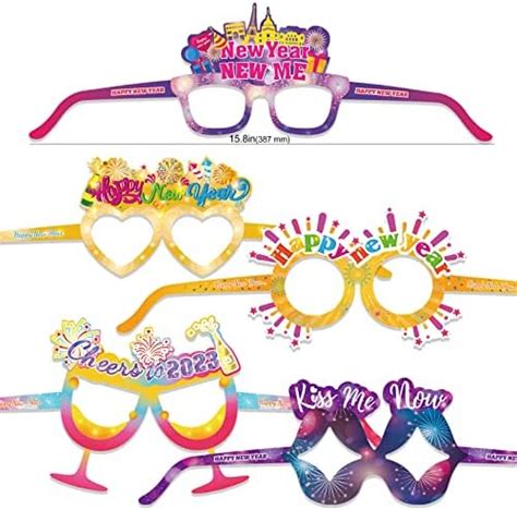 Dpkow Happy New Year Eyeglasses Colorful New Years Eve Glasses