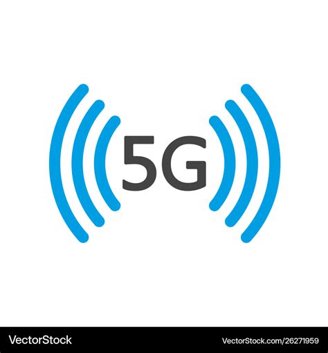 Technology icon network sign 5g Royalty Free Vector Image