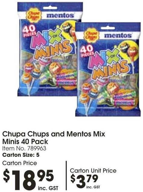 Chupa Chups And Mentos Mix Minis Pack Offer At Campbells Wholesale