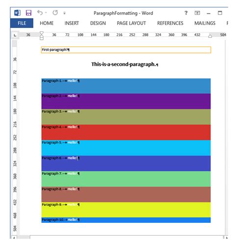 Document .Net -Paragraph Formatting using C# and .NET