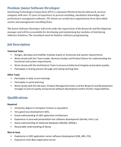 Software Developer Roles And Responsibilities Template