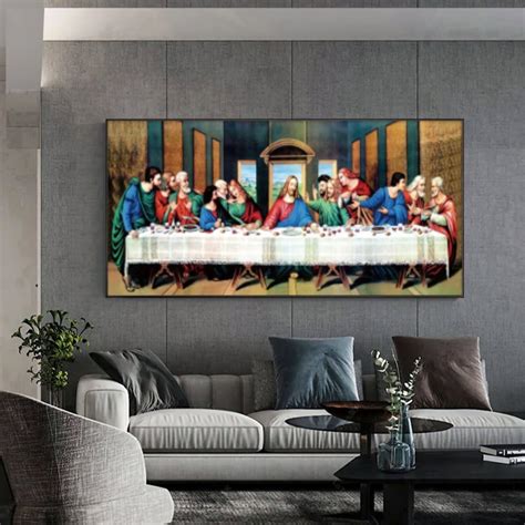 Quadro Santa Ceia Original Leonardo da Vinci:170x85 cm/BORDA INFINITA ...
