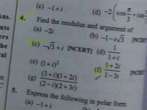 Find The Modulus And Argument Of Filo