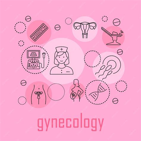 Premium Vector Gynecology Poster With Flat Icons