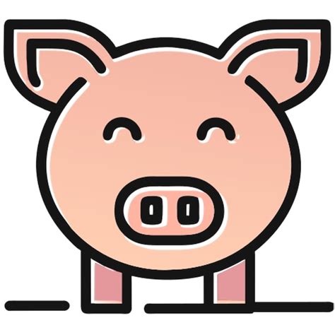 Premium Vector Cute Pig Icon Offset Fill