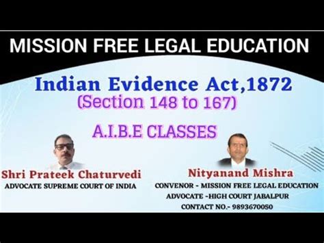 ALL INDIA BAR EXAMINATION EVIDENCE ACT 1872 SECTION 148 To 167 BY