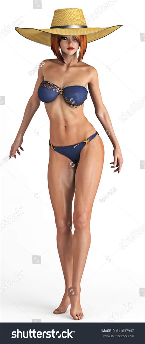D Rendering Sexy Bikini Model Large Stock Illustration Shutterstock