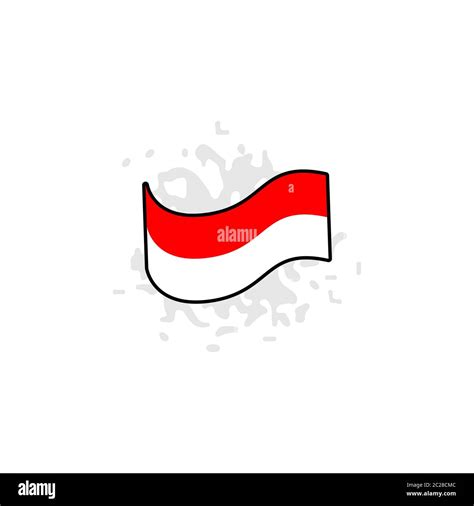 Ilustración De La Plantilla De Diseño Vectorial De La Bandera Indonesia