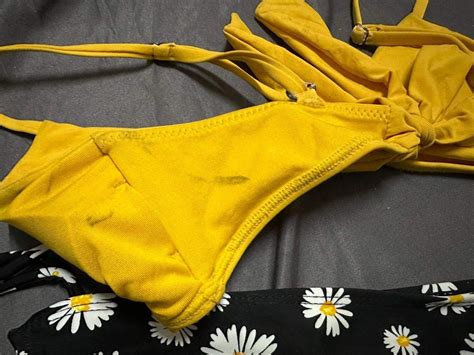 YELLOW BIKINI TOP AND DAISY BIKINI BOTTOM TWO PIECE SWIMSUIT Women S Fashion Swimwear Bikinis