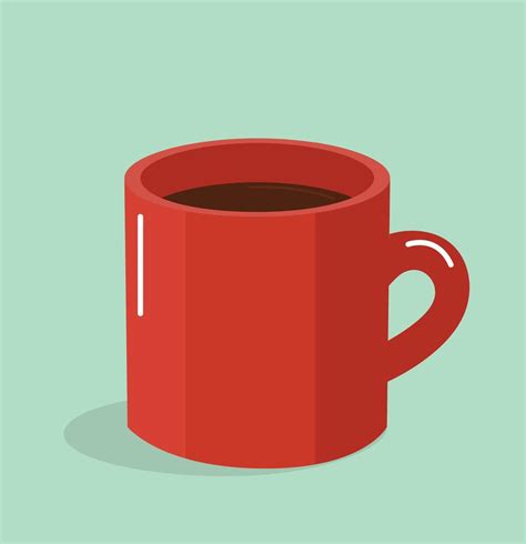 Red Coffee Mug Flat Design Style 1972805 Vector Art At Vecteezy