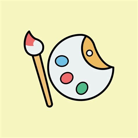 Diseño de icono de paleta y pincel ilustración de vector aislado