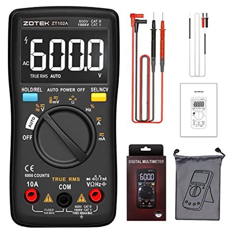 ZOTEK ZT-102A Digital Multimeter,LCD 6000 Counts Smart and Auto Model ...