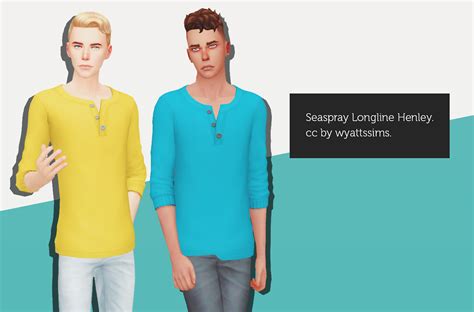 Sims 4 Longline Henley Top Sims 4 Men Clothing Sims 4 Male Clothes Clothing Items Male