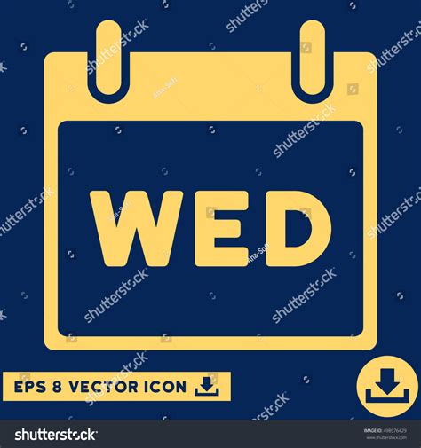 Wednesday Calendar Page Icon Vector Eps Stock Vector Royalty Free