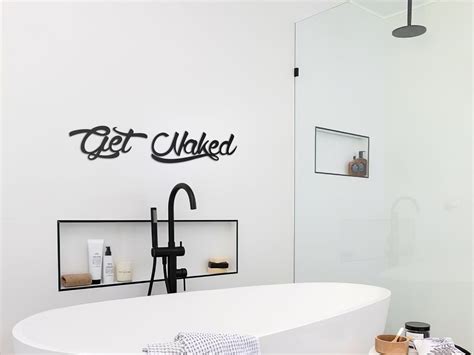 Get Naked Wall Art Bathroom Wall Decor Metal Quote Wall Art Wall Signs Wedding Gift