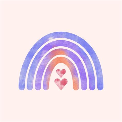 Premium Vector Rainbow On A Pink Background With Two Hearts