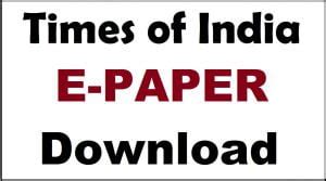 The Times of India Epaper PDF Download Epaper.timesgroup.com