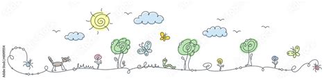 Cartoon landscape Stock Vector | Adobe Stock