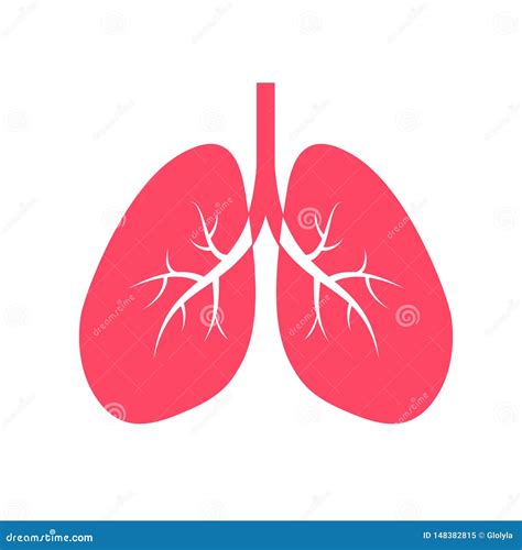 Human Lung Icon Design Flat Style Stock Vector Illustration Of Lung