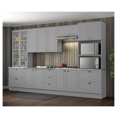 Cozinha Modulada 343cm 6 peças 12 Portas 7 Gavetas Americana Henn