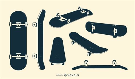 Skateboard Silhouette Set Vector Download