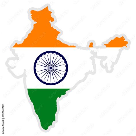 India flag map. Vector illustration. Stock Vector | Adobe Stock