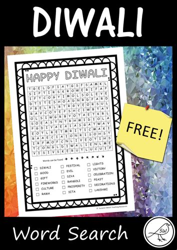 Diwali Word Search Freebie Teaching Resources