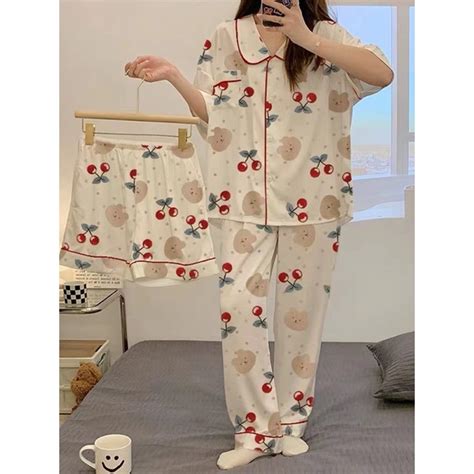 WeHottie 3in1 Korean Terno Prints Shortsleeves Shorts Pajama Terno