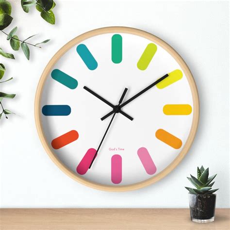 God's Time Happy Colorful Wall Clock - Etsy