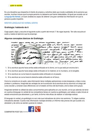 Grafología interpretación de tu escritura PDF