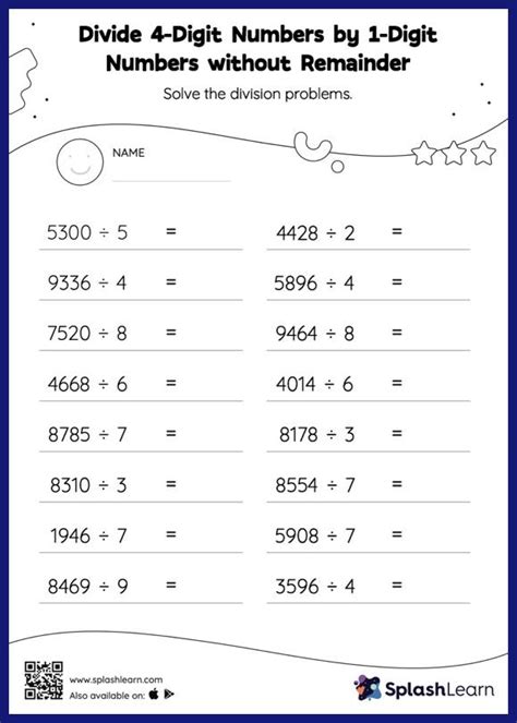 Division Worksheets For 4th Graders Online SplashLearn Worksheets