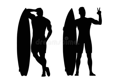 Silhouettes Of Surfers Stock Vector Illustration Of Clipart 89248879